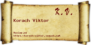 Korach Viktor névjegykártya